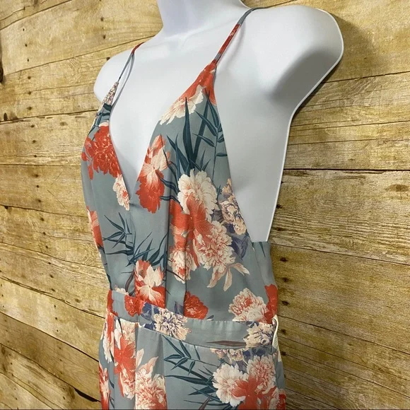 J’Atiste by Amy long line pants jumper romper floral print size medium - Picture 5 of 16